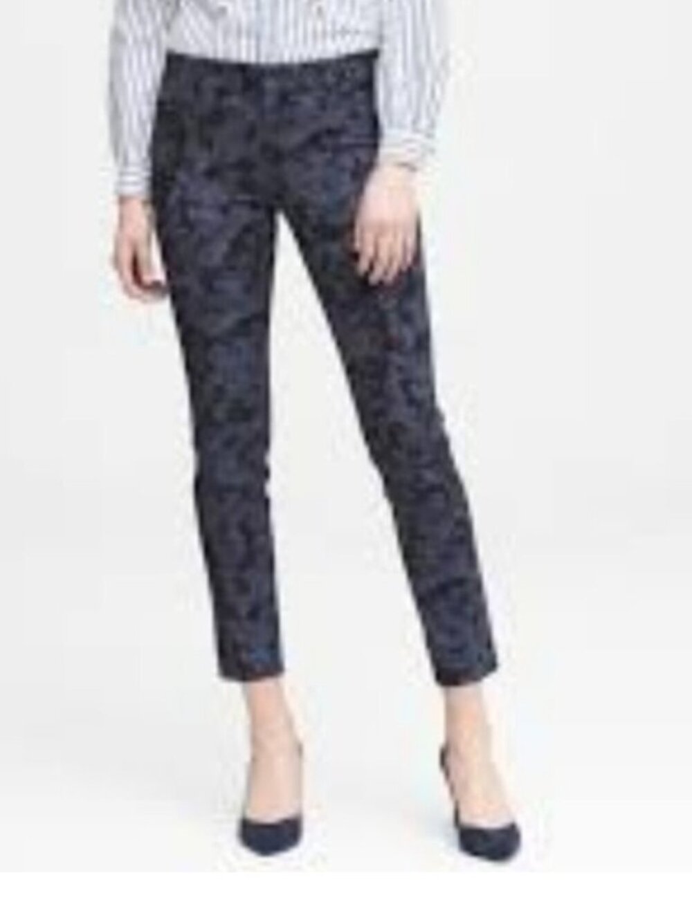 Banana Republic Sloan Floral Pant - Blue & Black